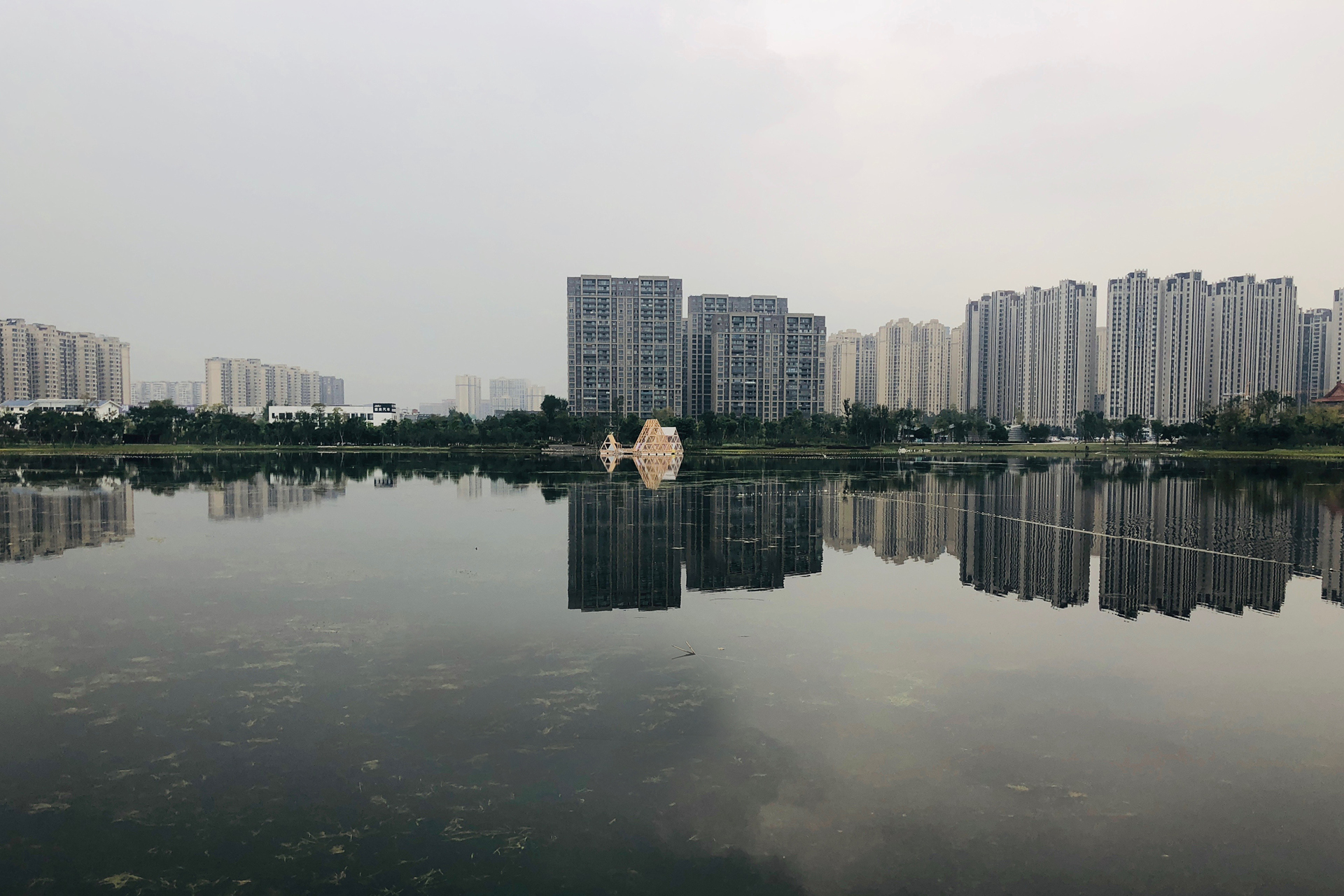 Chengdu site of Cosmopolis exhibition on a lake.jpg